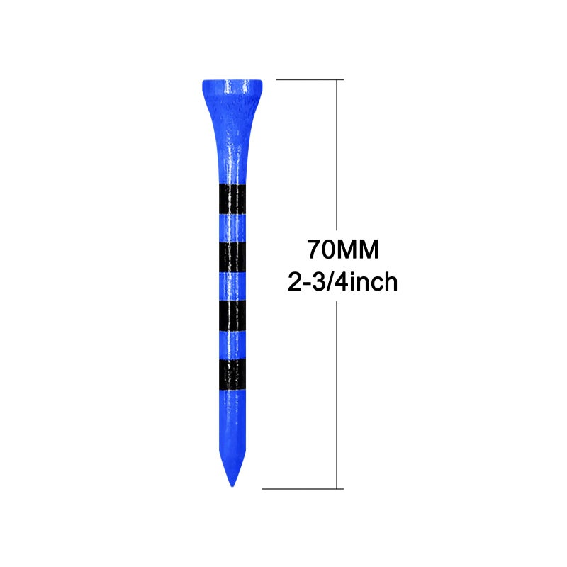 Zivisk Wooden Golf Tees 2-3/4 inch 100 Count, 2.75" Long Golf Wood Bamboo Tees(Blue,70mm) - Image 2
